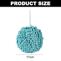 Miniatyrbild 2 av 5: 3-pack handdukar för badrum, handduksdekoration, chenille hängande handduksboll, mikrofiber fluffig absorberande mjuk liten badhandduk Blue