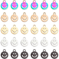Miniatyrbillede 1 af 5: Flade Runde med Smil Charms Rustfrit Stål Hule Vedhæng Lille Hul Manuel Polering Charms til DIY Øreringe Halskæder Armbånd Smykkefremstilling
