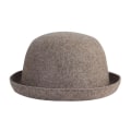 Miniatyrbilde 1 av 4: Sztxj Dame Jenter Opprullbar Brett Ullkuppelhatt Bowler (mokka)
