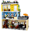 Miniatyrbillede 4 af 5: Byhotel Arkitektur Byggesæt Med Lys, 3 Niveauer Hotel Model Byggeklodser Legetøj, til 12+ Voksne