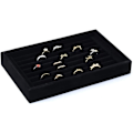 Miniatyrbillede 4 af 5: 4-pak Fløjl 7 Slots Ring Øreringe Fremvisningsbakker Holder Skuffeindsats Smykke Display Organizer