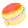 Miniatyrbillede 1 af 5: Dobbelt Hamburger Bento Madkasse i Plastik, Madbeholder Opbevaring Med Gaffel Isolering Madkasse Bento Beholder