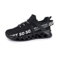 Miniatyrbillede 1 af 5: Herre Dame Sneakers Åndbare Løbesko Mode Sportssko 3D003 Black EU 37