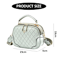 Miniatyrbillede 2 af 5: Ny Enkel Ternet Dame Lille Firkantet Taske Kunstlæder Hånd Bill Skuldertaske Crossbody Taske green