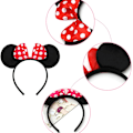 Miniatyrbillede 4 af 7: 12 stk. Mickey Mouse Hårbøjle, Museører Hårbøjle, til Maskeradefest, Fødselsdag, Festnat, Tegneserieklub (Rød & Sort)