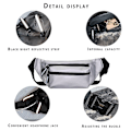 Miniatyrbild 3 av 5: Pu Pocket Herr En-axlad Crossbody Väska-fritids Ryggsäck Sport Diagonal Bakficka silver