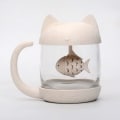 Miniatyrbild 4 av 5: 250 ml kattglaskopp tekopp med fisk teinfuser silfilter