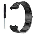Miniatyrbilde 3 av 5: Urrem i rustfritt stål for Huami Amazfit T-Rex 2, foldespenne med tre perler Black