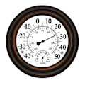 Miniatyrbild 1 av 5: 20 cm Antik Inomhus- och Utomhustermometer Hygrometer Temperatur Hygrometer Väggklocka Termometer
