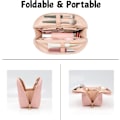 Miniatyrbillede 3 af 5: Ethereal Stor Makeup Pung, Praktisk Makeup Taske til Håndtaske, Rejse Makeup Pung, Makeup Tilbehør Organizer, Stribet Pink