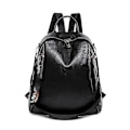 Miniatyrbild 1 av 5: Kvinnor Ryggsäck Mjuk Pu Läder Ryggsäck Casual Daypack Flickor Skolväska Resväska Black