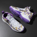 Miniatyrbild 4 av 5: Herr Basketbollskor Lätta Andningsbara Promenadskor Athletic Fashion Sneakers 3D8909 WhitePurple EU 43