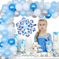 Miniatyrbilde 1 av 3: 80 stk. Snøfnugg Ballong Garland Bue Sett Vinter Baby Shower Dekorasjoner Isprinsesse Bursdagsfest Utstyr Bryllup Juledekor