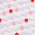 Miniatyrbilde 4 av 5: 800 stk. 8 farger Akryl Perlehetter Frostet Blomsterform Perler Transparent 6-Blad Perle Endestykker for Halskjede Øredobber Smykkelaging