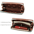 Miniatyrbilde 4 av 5: Dame Skinn RFID Glidelås Lommebok Clutch med Håndleddsrem Kredittkortspor Stor Kapasitet Lang Pung lysende for Iphone 11 12 Pro Max (Blå)