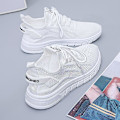 Miniatyrbillede 3 af 5: Dame Sneakers Åndbare Flyvende Vævede Løbesko Fra7701 White EU 41
