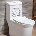 Pikkukuva 3 / 5: Sarjakuva Pupujussi WC-tarrat Hauskat WC-seinätarrat Sarjakuva Eläin Kylpyhuoneen Koristeluun