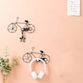 Miniatyrbillede 4 af 5: Jern Cykelkrog Vægmonteret Knagerække, Cykelformet Knagehylde Dekorativ Cykelkrog 2 Stykker (sort)