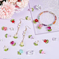 Miniatyrbilde 5 av 5: 60 stk. 2 Stiler Tulipaner Anheng Hjerte Blomsteranheng med Metalløkke Assorterte Farger Dinglende Glassperleanheng Bulk for DIY Smykkelaging Lampwork