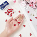 Miniatyrbillede 2 af 5: 50 STK Valentine Hjerte Charms Bulk Røde Hjerter Charm Emalje Evig Kærlighed Søde Valentinsdag Charm Hjerteform Sølv Charm til Smykkefremstilling Charms Nøgle