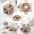 Miniatyrbild 4 av 5: Snacks förvaringslåda med lock blomma form snacks serveringsbricka frukt torr behållare