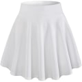 Miniatyrbillede 2 af 5: Kvinders Plettet Miniskørt, Solid Ruffle Lingeri Skørter Med Shorts White L