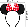 Miniatyrbillede 5 af 7: 12 stk. Mickey Mouse Hårbøjle, Museører Hårbøjle, til Maskeradefest, Fødselsdag, Festnat, Tegneserieklub (Rød & Sort)