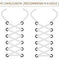 Miniatyrbilde 4 av 5: 3 par hvite skolisser, hvite lisser for treningssko, 8 mm bred treningsskolisse, hvite skolisser
