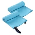 Mikrofiberhandduk - Resor & Sport. Snabbtorkande - Superabsorberande. 2-pack 40*80cm Light blue
