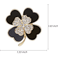 Miniatyrbillede 5 af 5: Broche Pins Heldige Firkløver Guldblad Rhinestone Krystal Valentinsblomst Reversbrocher Til Kvinder Piger Mode Smykker Gave