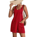 Miniatyrbillede 1 af 5: Dame Casual Ærmeløs Spaghetti Stropper Jumpsuits, Bukser Romper Med Lommer Red M