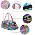 Miniatyrbild 3 av 5: Gym Duffel Bag för kvinnor, Övernattning lättviktig hopfällbar Weekender Resväska Sport Atletisk Vattentät Torr Våt Skofack