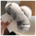 Miniatyrbild 1 av 5: Plysch hårklämma Elegant Solid Faux Fur Plysch Stora Hårklämmor Höst Vinter Lime Leopard
