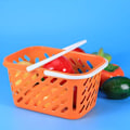 Miniatyrbilde 4 av 5: 2 stk. Leker Groceries Basket Mini Lekehandlekurv Med Håndtak Kjøkken