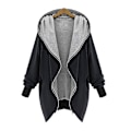 Miniatyrbillede 1 af 4: Ny Moderigtig Stor Størrelse Dame Casual Løs Jakke Hætte Lynlås Cardigan Frakke 4XL A