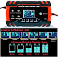 Miniatyrbild 1 av 2: 8a 12v/24v Intelligent Bil- och Motorcykelbatteriladdare, Bilbatteriladdare Underhållare, 3-stegs Batteriladdare och Automatisk Reparationsfunktion Lastbil