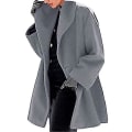 Pikkukuva 5 / 5: Trendikäs Monivärinen Naisten Villa Takki Trench Takki Pitkä Lämmin Talvi Parka Kauluksella brown 3XL