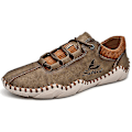 Miniatyrbild 1 av 5: Herrhandsydda casual skor andningsbara mode sneakers 105 Khaki EU 48