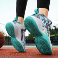 Miniatyrbillede 5 af 5: Herre Basketballsko Letvægts Åndbare Vandresko Atletiske Mode Sneakers 3D8909 WhiteGreen EU 44