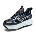 Miniatyrbild 1 av 5: Pojkar Flickor Sneakers Dubbelhjuliga Skor Led Ljusskor 3F908 Blue EU 36