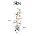 Miniatyrbild 2 av 5: Simulerade blommor, gröna växter, krukväxter, simulerade plommonblommor krukväxter, heminredning, festdekoration white