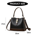 Miniatyrbild 2 av 5: Handhållen hinkväska dam konstläder stor kapacitet axelväska crossbody väska black