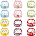 Miniatyrbilde 1 av 5: 12 stk. 6 farger Lykkekatt Keramiske Perler Maneki Neko Porselensperler Håndlagde Lykkekattperler DIY Spacerperler Løse Perler for Smykkelaging Halskjede