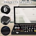 Miniatyrbillede 2 af 5: Ring Smykke Organizer Boks, 100 Slots Ringe Display Opbevaringskasse Øreringe Showcase - Sort Fløjl Smykkestativ Holder Bakke Med Gennemsigtigt Glaslåg -