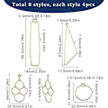 Miniatyrbild 2 av 5: 1 Ask 32 st 8 Stilar Hålram Charm Öppna Bezel Charm Legering Guld Geometriska Bak Sättningar Trianglar Kvadrat Runda Oval Charm Bulk för Smyckestillverkning
