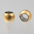 Pikkukuva 2 / 4: Tyhjiöpinnoitetut 304 ruostumattomasta teräksestä valmistetut välihelmet, pyöreät, kultaiset, 3x2mm, reikä: 1,6mm