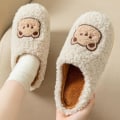 Pikkukuva 6 / 8: Bear Design -kotitossut, pehmeät ja pörröiset, mukavat sisätossut, liukueste, slip-on -kengät miehille, talvikengät Coffee EU44 45