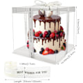 Miniatyrbild 2 av 8: Transparenta Tårtbehållare, Tårtkartong, Dessertkartong, Plast Tårtkartong med Dubbla Lager Tårtlock Presentförpackningar (8 Tum) 25,5 x 25,5 x 25,5 x 25 cm)