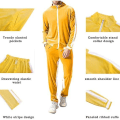 Miniatyrbild 4 av 5: Mjukisdress i sammet för män, avslappnad jacka och byxor Yellow M