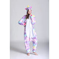 Miniatyrbild 3 av 5: Enhörning Onesies Vuxen Barn Unisex Mjuk Flanell Cartoon Huvad Jumpsuit Pyjamas Begummy Enhörning Chic Romper Kostym för Cosplay Halloween M